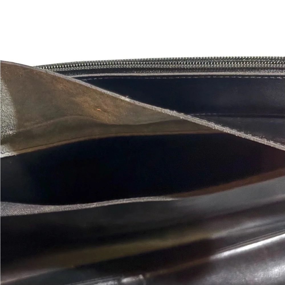 Vintage Black Leather Messenger Bag